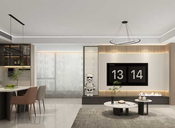 水晶森林137平現(xiàn)代原木風(fēng)格裝修效果圖