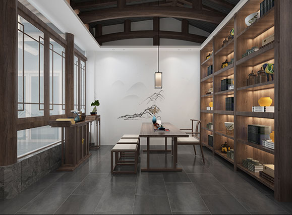 中浩鴻鵠郡230平新中式風(fēng)格裝修效果圖