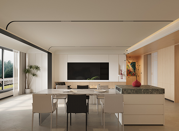 保利和光嶼湖沁園140平原木極簡風格四居室裝修效果圖