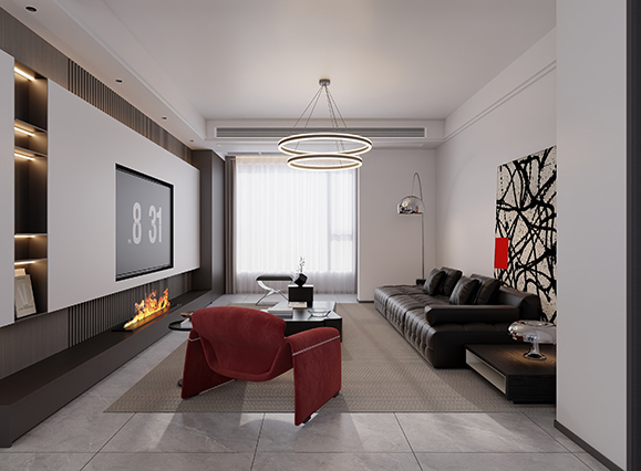 御府三號(hào)100平現(xiàn)代簡(jiǎn)約風(fēng)格兩居室裝修效果圖