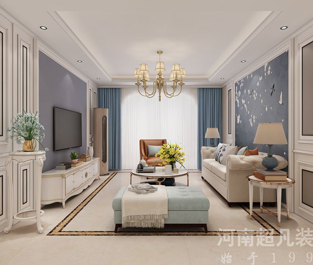 天津金運(yùn)外灘125平三室兩廳歐式風(fēng)格裝修效果圖
