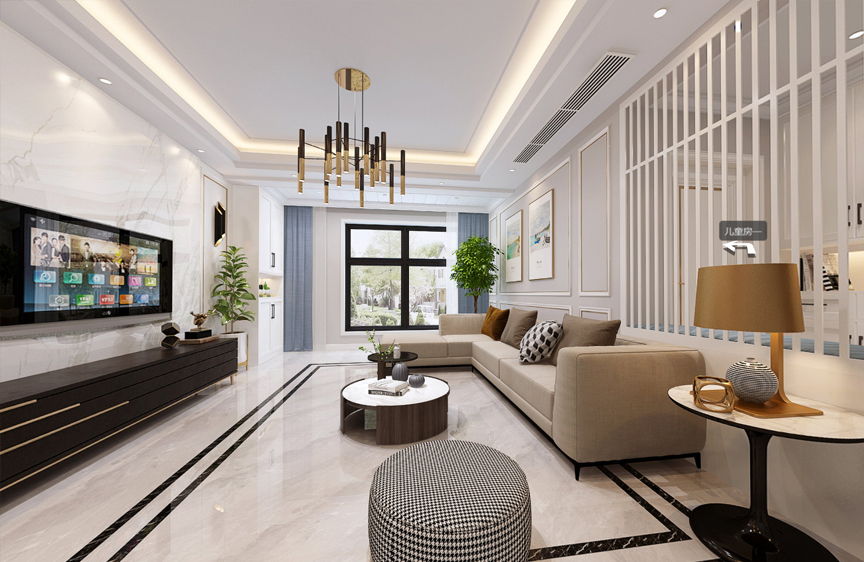 天津興隆城136平現(xiàn)代簡約風格裝修VR全景圖