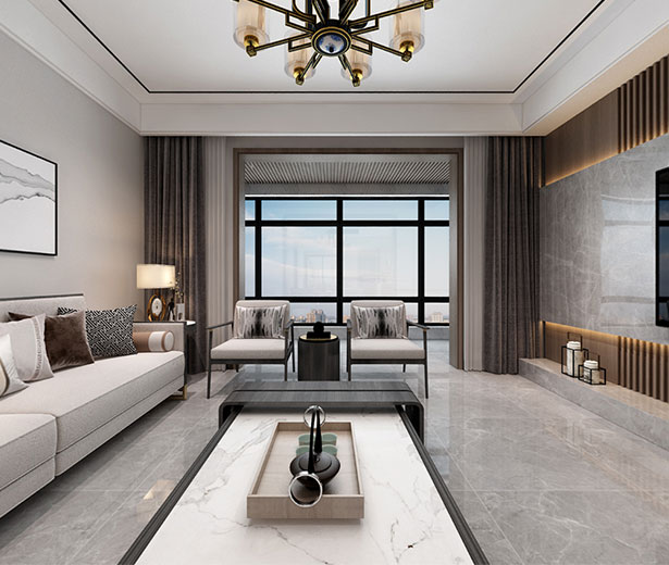 綠地海珀蘭軒160平現(xiàn)代極簡風格VR裝修效果圖