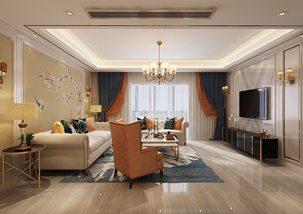 隴海星級(jí)花園157平簡(jiǎn)歐風(fēng)格四居室裝修效果圖