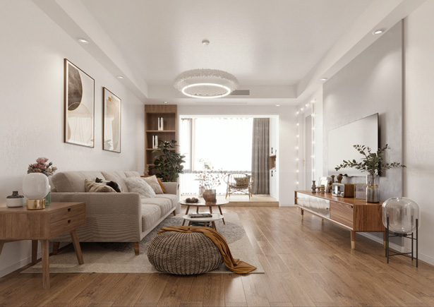 融創(chuàng)瓏府89平簡約北歐風(fēng)格裝修效果圖