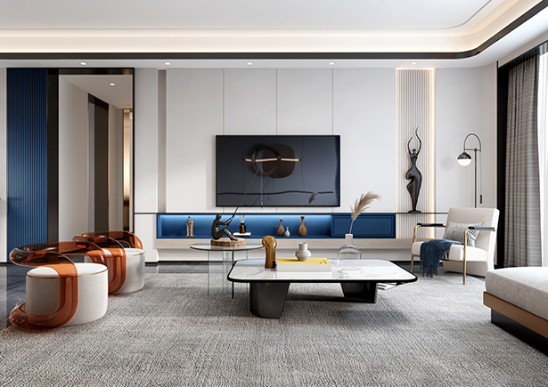 普羅理想國(guó)135平現(xiàn)代輕奢風(fēng)格裝修效果圖