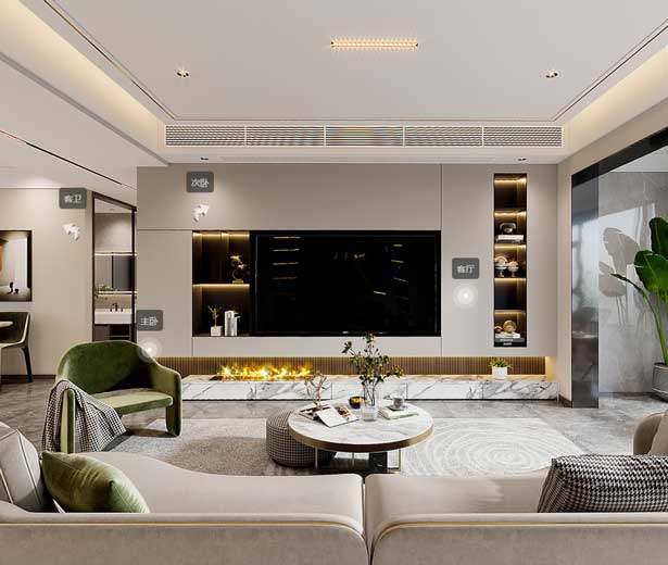 金科御府196平現(xiàn)代風格四居室裝修VR全景圖