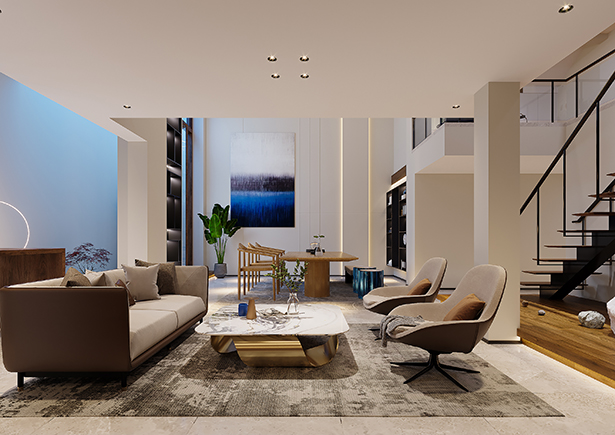 普羅理想國350平下疊現(xiàn)代簡約風格裝修效果圖