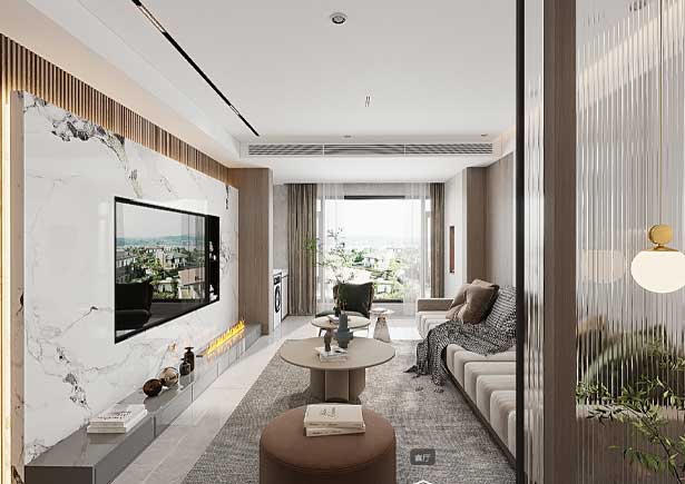 永威西郡138平現(xiàn)代簡約風格裝修VR全景圖