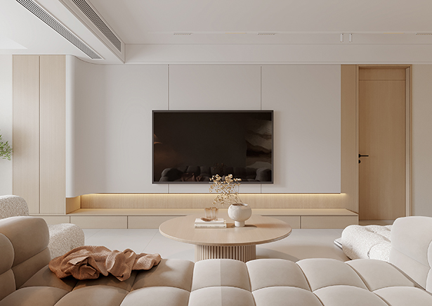 中州府140平簡(jiǎn)約奶油風(fēng)格裝修效果圖